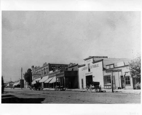 Upland Photograph Street Scenes; unpaved Second Avenue; east side between A Street and 9th Avenue, possibly 1900