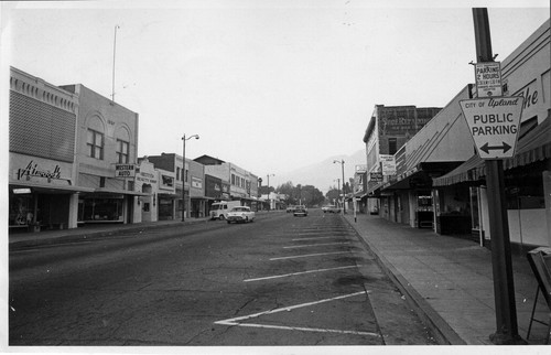 Upland Photograph Street Scenes; Second Avenue looking north from 9th Street, 1970