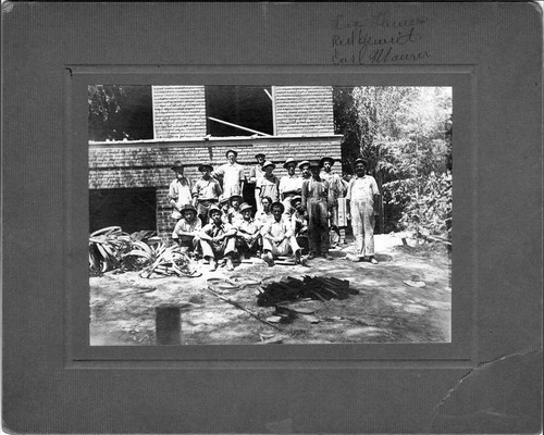 Upland Photograph Public Services; Upland Public Library (Carnegie) construction workers posed for photograph