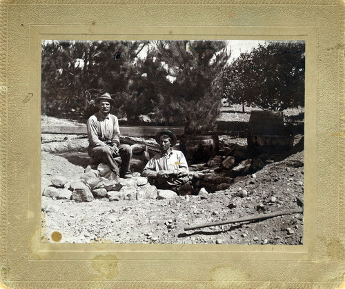 Upland Photograph Agriculture--non-Citrus; Leonard Puehler and Will Cline digging cistern on Stewart ranch