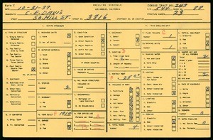 WPA household census for 3816 S HILL STREET, Los Angeles County