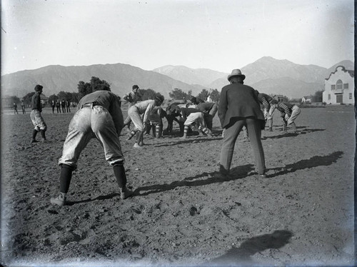 Football game between Pomona College class of 1901 and class of 1904