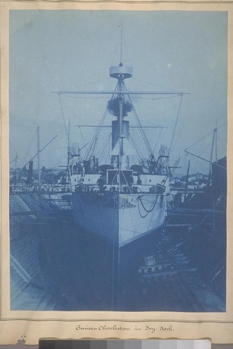 Cruiser Charleston in dry dock