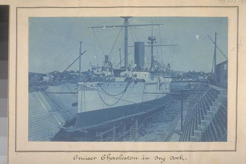 Cruiser Charleston in dry dock