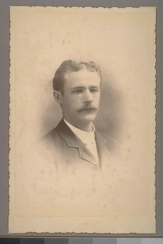 [Portrait of unidentified man. Photograph by James G. Smith.]