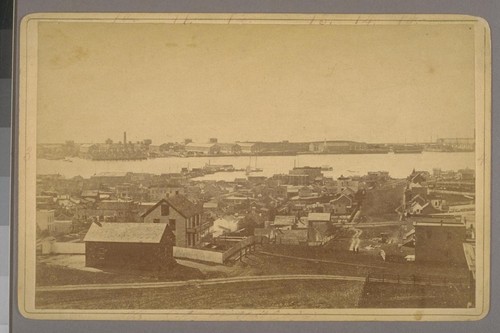 Vallejo, Cal. And Navy yard opposite. 1880. [Photograph by James G. Smith.]