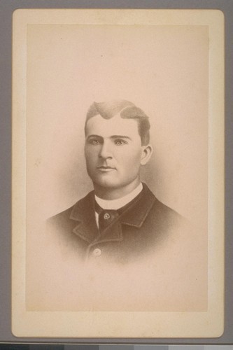 [Portrait of unidentified man. Photograph by James G. Smith.]