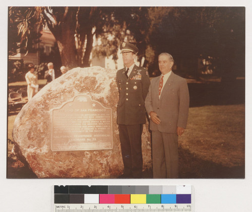 [Plaque dedication at the Presidio, San Francisco]