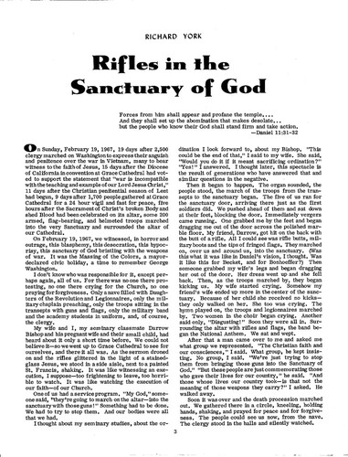 Rifles in the Sanctuary of God