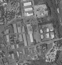 Aerial view of Sebastopol, Calif.'s northeast industrial section, looking east, about 2006?