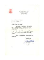 Letter from Archbishop of Los Angeles to Miguel and Dolores Venegas, February 5, 1963