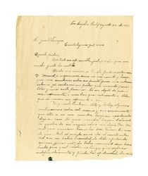 Letter from Miguel Venegas to Juan Venegas, August 26, 1927