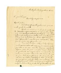Letter from Miguel Venegas to Juan Venegas, August 26, 1927