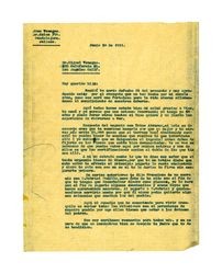 Letter from Juan Venegas to Miguel Venegas, June 30, 1931
