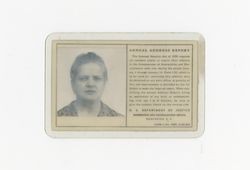 Green card belonging to Dolores Davalos