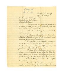 Letter from Miguel Venegas to Francisco Venegas, May 8, 1929