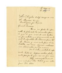 Letter from Miguel Venegas to Francisco Venegas, May 20, 1928