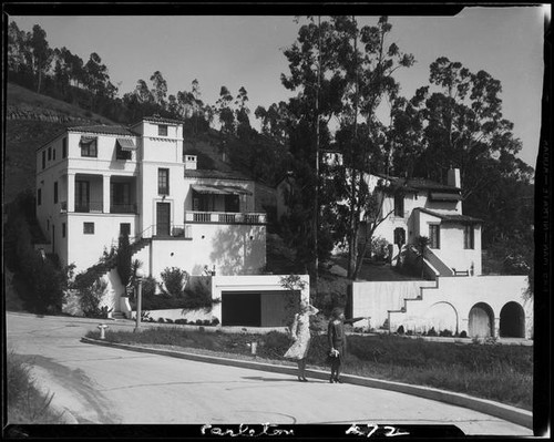 Houses on hillside, Hollywood, 1929 or 1931