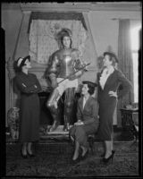 Theater troupe members Peggy Duccommon, Harriet Calder, Mrs. Harry Slater, and Elizabeth Finch Abrams prepare for "Snow White and the Seven Dwarfs," Los Angeles, 1936