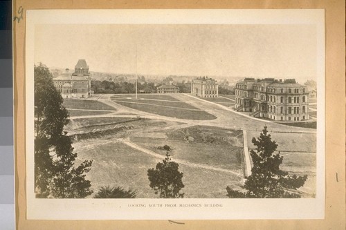 The campus [U. C. Berkeley] in 1895. Looking north from Mechanics building