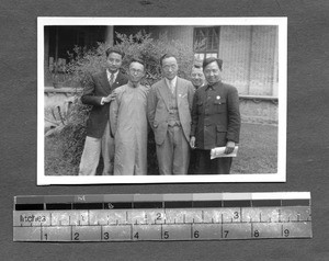 Several department heads with President Dsang, West China Union University, Chengdu, Sichuan, China, ca.1940