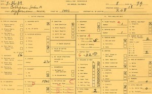 WPA household census for 1001 HYPERION, Los Angeles