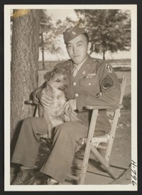 S/Sgt. Tatsumi Iwate, a Japanese American Infantryman, who bears a piece of Nazi shrapnel an inch deep in his brain