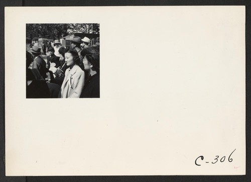 Turlock, Calif.--Families of Japanese ancestry arrived at Turlock assembly center. Evacuees will be housed later at War Relocation Authority centers for the duration. Photographer: Lange, Dorothea Turlock, California