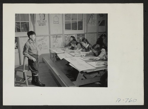 Free-hand drawing class. Tatsuo Matsuda (Model). Present occupation: student. Former occupation: student. Photographer: Stewart, Francis Hunt, Idaho