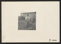 Woodland, Yolo, County, Calif.--Members of a farm family of Japanese ancestry the day preceding evacuation. He said, I am going to have a vacation--a long one--I had no long vacation since I was born. Photographer: Lange, Dorothea Woodland, California