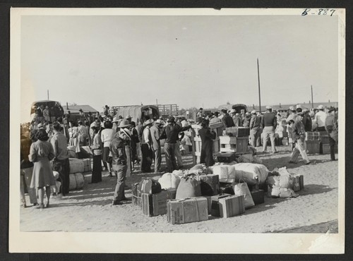 View of baggage piles. Photographer: McClelland, Joe Amache, Colorado