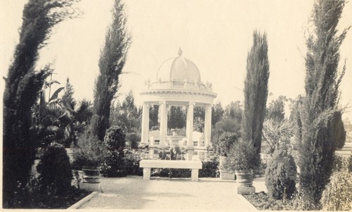 "Temple of Love" gazebo at end of formal garden, Alexander, Los Angeles