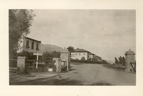 Gated driveway to an unidentified estate