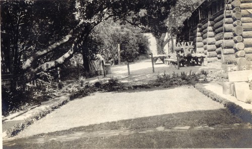 View of the rear court of the Faculty Club, taken from building