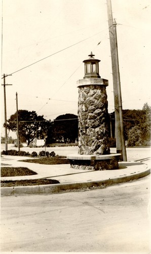 Stone pier at entrance to Northbrae properties, Berkeley