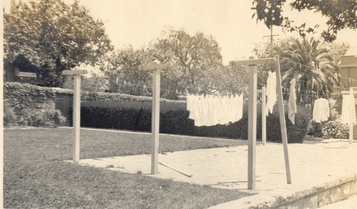 Stone under clothes line, Clinton B. Hale Residence, Santa Barbara