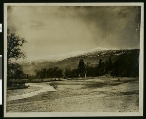 View of Hull Mountain in winter near Ukiah, ca.1910