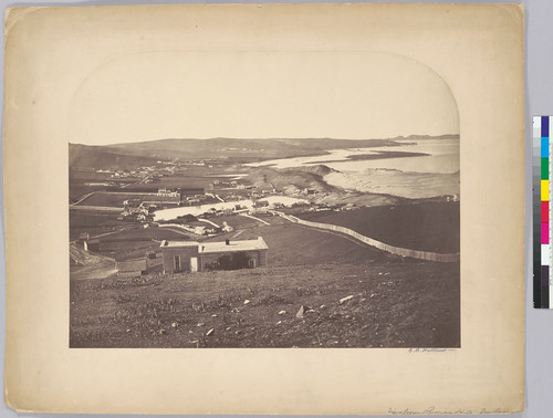 [The Golden Gate, San Francisco: view west from Russian Hill, over Washerwoman's Lagoon]