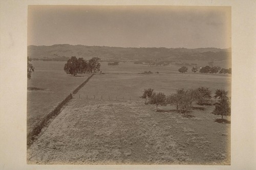 Looking West from Top of Depot at El Verano, Showing Townsite of El Verano Before Completion of Railroad, and Land of Sonoma Valley Improvement Company