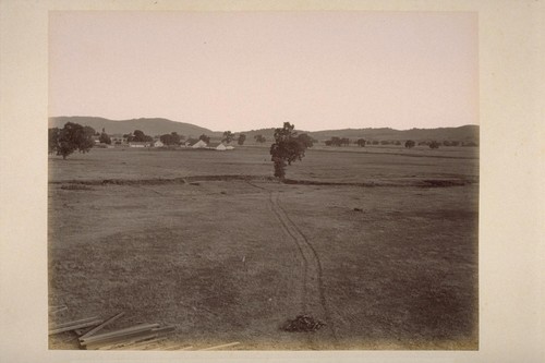 Looking Southwest from Top of Depot at El Verano, Showing Townsite of El Verano Before Completion of Railroad, and Land of Sonoma Valley Improvement Company