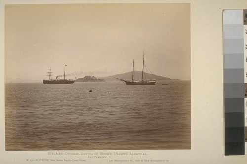 Steamer Oregon, Outward Bound, Passing Alcatraz, San Francisco