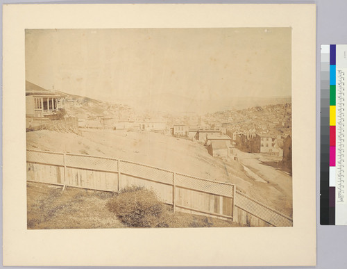 [San Francisco panorama, plate 1: Alcatraz from Russian Hill]