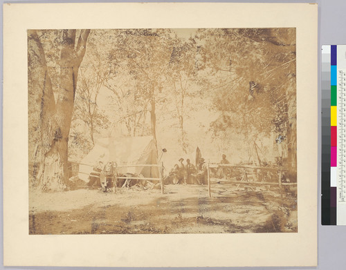 [Camp in Yosemite Valley: possibly the Colfax party, 1865]