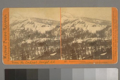 Summits of Sierras, 8,000 to 10,000 feet altitude