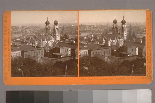 View from the grounds of Gov. Stanford, Cal. St., S. F