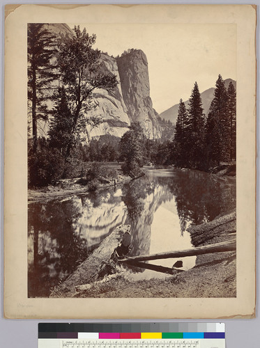 Washington Column, 2200 feet, Mirror View. Yosemite, Cal. / Taber Photo, San Francisco