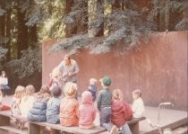 Children at awards presentation - the 1974 Homestead School July 4th