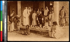 Children and Missionaries eating breakfast, Bengaluru, India, ca.1920-1940