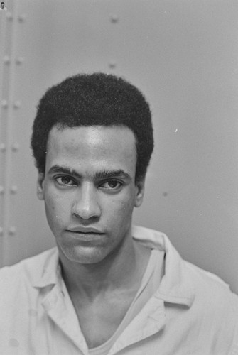 Portrait of Huey P. Newton, Alameda County Courthouse jail, #74 from A Photographic Essay on The Black Panthers