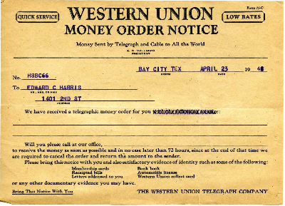 Telegrams received by the Oakland Larks Baseball Club